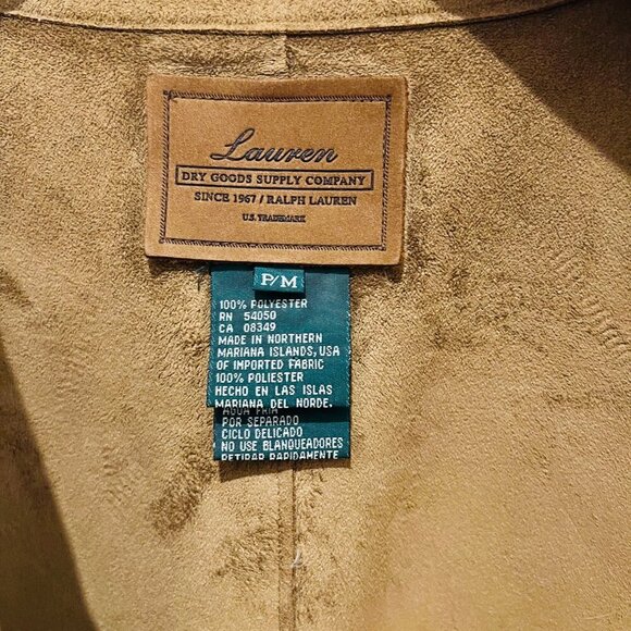 Vintage Suede LAUREN DRY GOODS SUPPLY COMPANY Sleeveless Vest Petite Medium - Picture 11 of 16